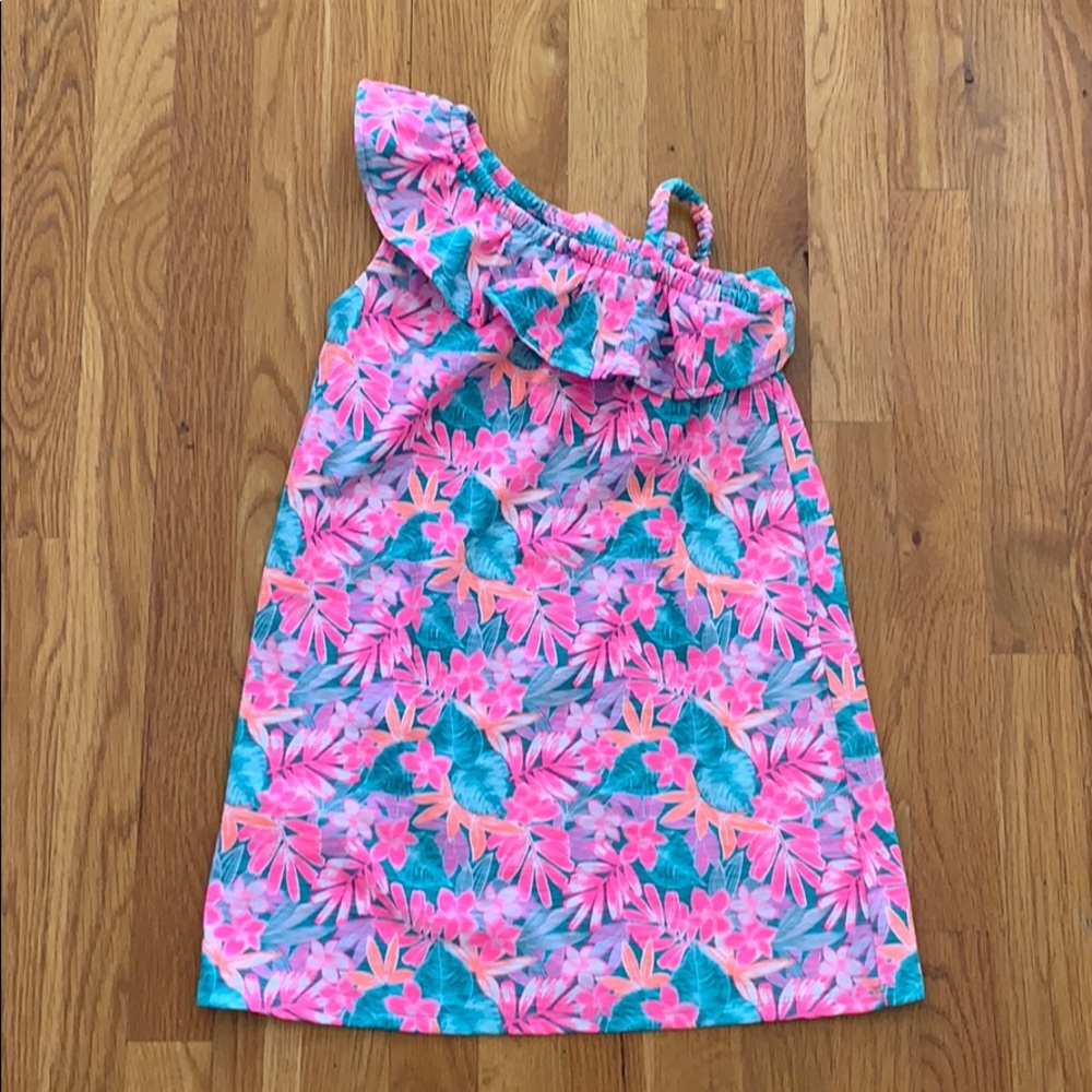 Girls one shoulder flower dress Size 7